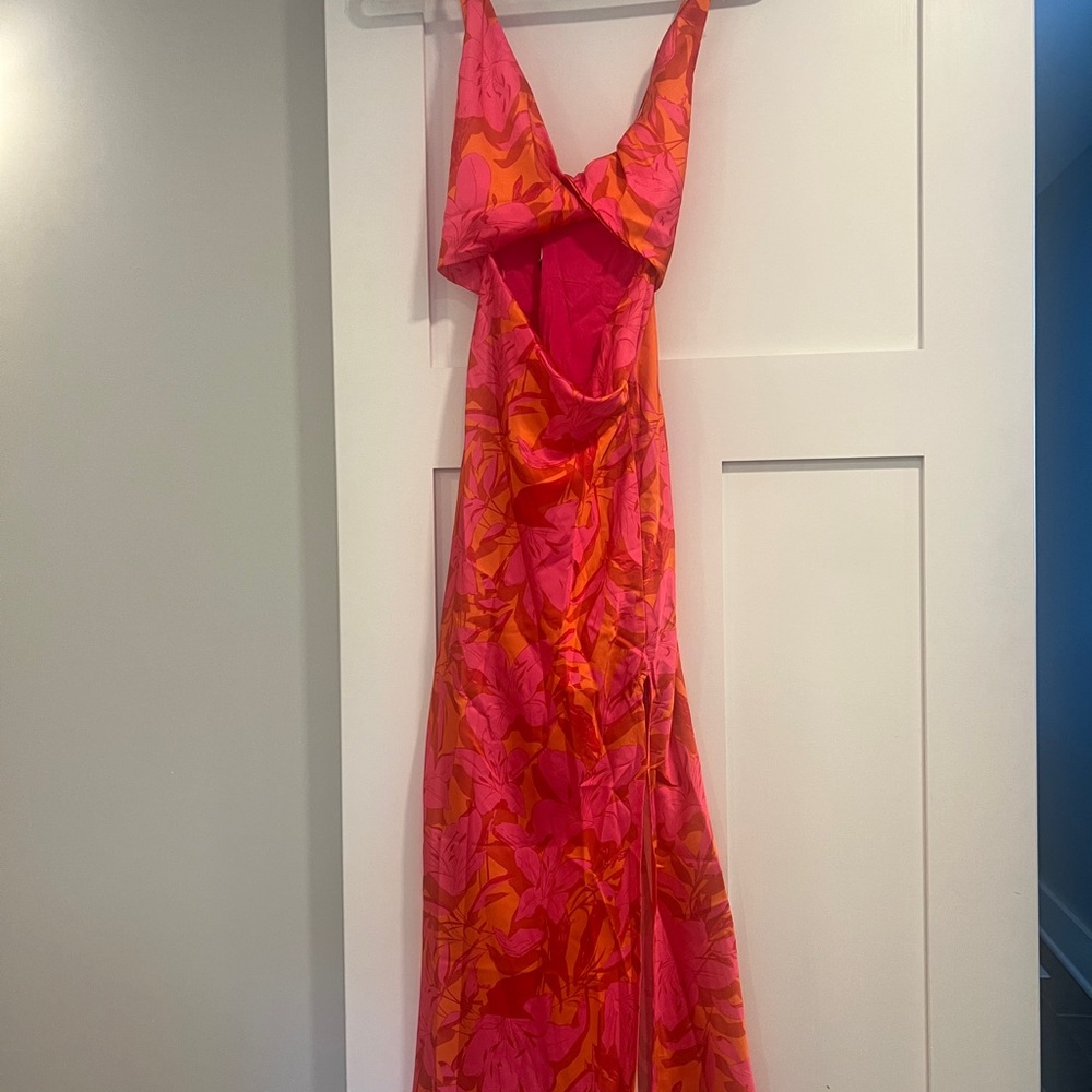 Vibrant Pink and Orange Women's Dress